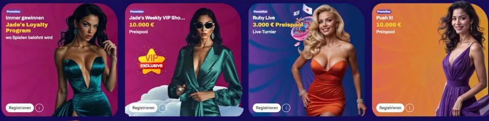 Candy Spinz Sonderangebote-Bereich, der VIP-Status, Herausforderungen und bonus crab hervorhebt.